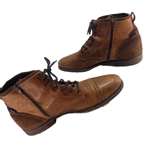Bull Boxer Kelden Handcrafted Leather Ankle Boots US 13 Brown EU 46 Side Zip main image 8